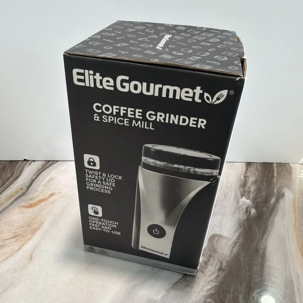 Elite Gourmet Coffee Grinder & Spice Mill ETS-9053 Stainless Steel Blades NEW - Picture 2 of 6